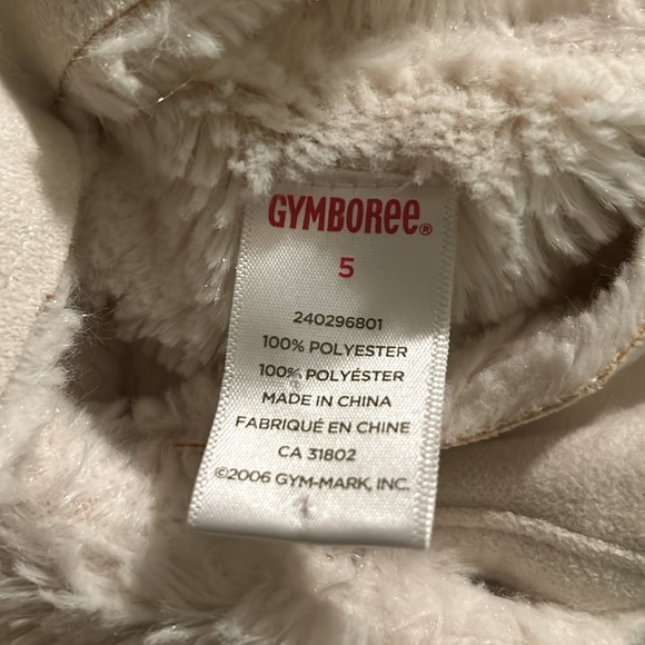 Gymboree girl mountain cabin Ivory Faux Suede Shearling Coat jacket - Picture 6 of 6